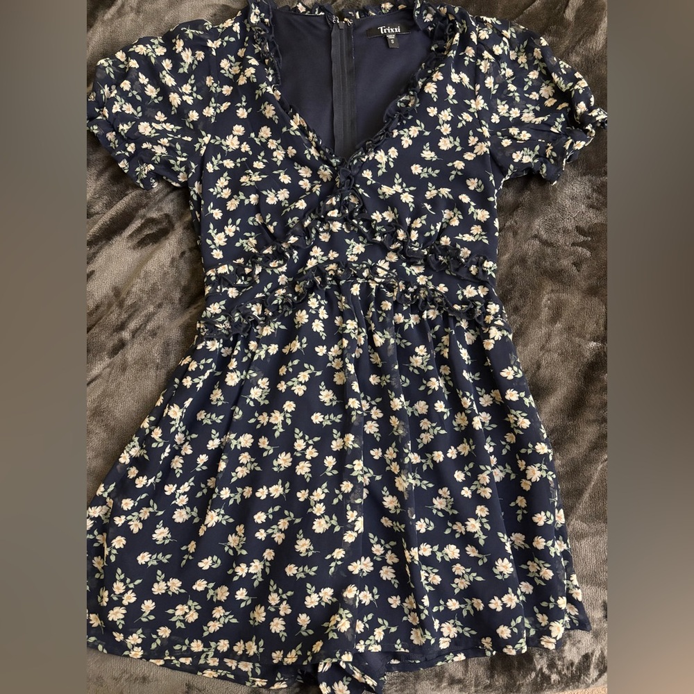 Navy Blue Trixxi Short Jumpsuit